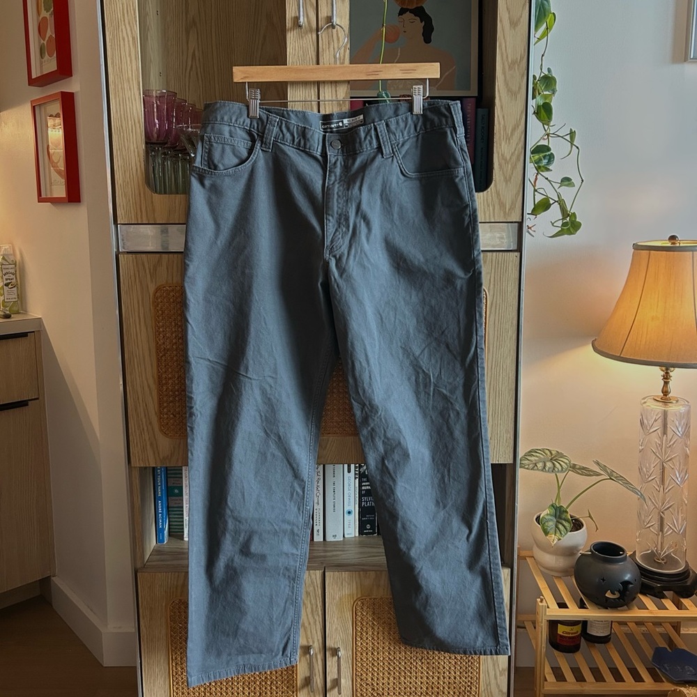 Carhartt Rugged Flex Rigby Relaxed Fit Straight Leg Pants Gravel Gray 38 x 32